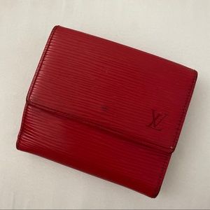 Louis Vuitton Red Epi Trifold Wallet